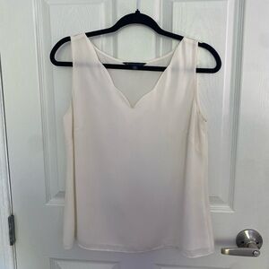 Brooks Brothers Scalloped Neck White Tank